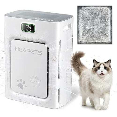 Pet Air Purifier for Home Large Room 2500 sq ft, H13 HEPA Washable Double-Sided Filter,Air Cleaner for Pet Hair Dander Odor Allergies Pollutant Smoke Dust,PM2.5 Air Quality Monitor,Auto Mode,P358 Grey