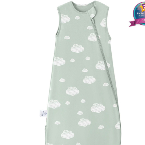 Sleeveless Sleep Sack 0.5 TOG - Organic Cotton - Green Sky