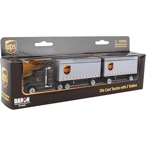 Daron UPS Die Cast Tractor with 2 Trailers