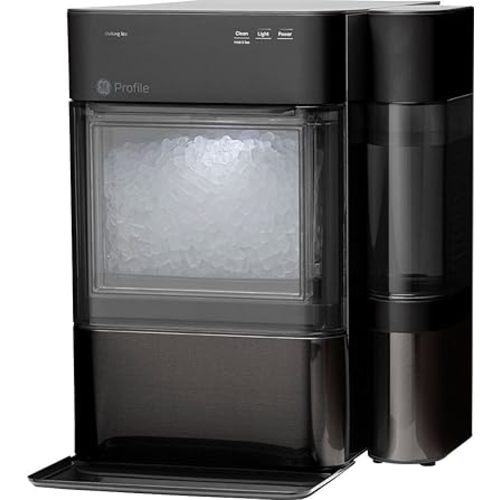 GE Profile Opal 2.0 with 0.75 Gallon Tank, Chewable Crunchable Countertop Nugget Ice Maker, Scoop included, 38 lbs in 24 hours, Pellet Ice Machine with WiFi & Smart Connected, Black Stainless Steel