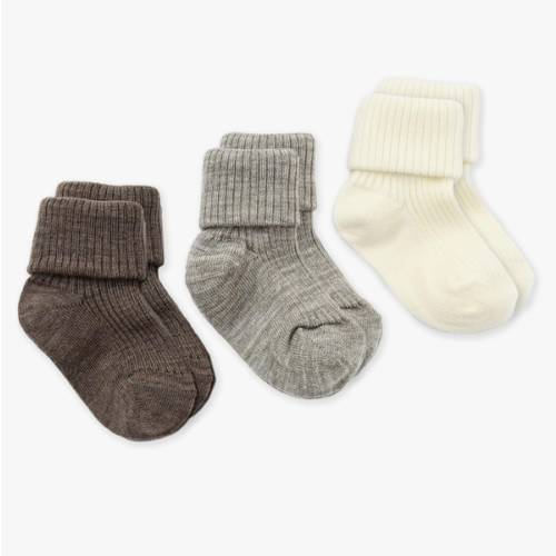 Woolino Wool Baby Socks, Washable Merino Wool Infant Toddler Kids Socks, Newborn to 8 Years (Pack of 3)