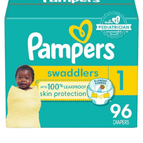 Pampers Baby Diapers - Swaddlers - Size 1, 96 Count, Ultra Absorbent Disposable Infant Diaper