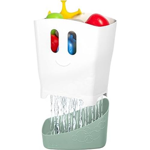 Ubbi Stand Up Bath Toy Storage Organizer, Bath Caddy with Removable Drying Rack Bin for Toddlers and Baby, Sage
