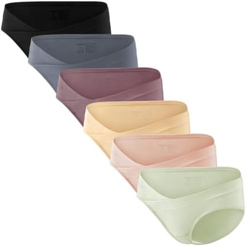 Angelhood 6 Pack Womens Cotton Maternity Underwear,Healthy Maternity Pregnancy Panties Postpartum Mother Under Bump Underwear