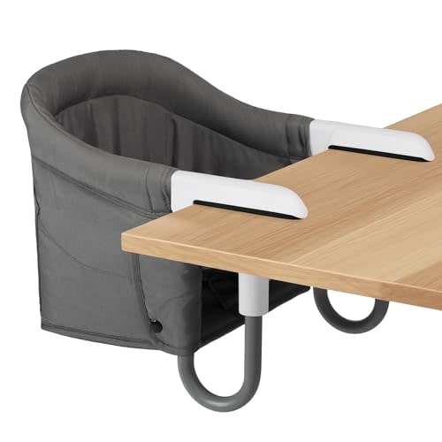 WeierDa Hook On High Chair Portable & Foldable for Babies 6-36 Months Attach to Fast Table Clip On High Chair with Travel Bag - Compact Baby Feeding Seat for Home Dining & Travel (Grey)
