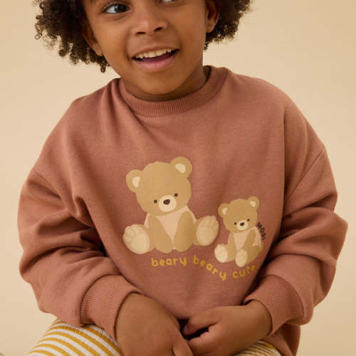 Teddy Bear Oversized Sweatshirt Brown / 12 - 18M and 4-5 years old