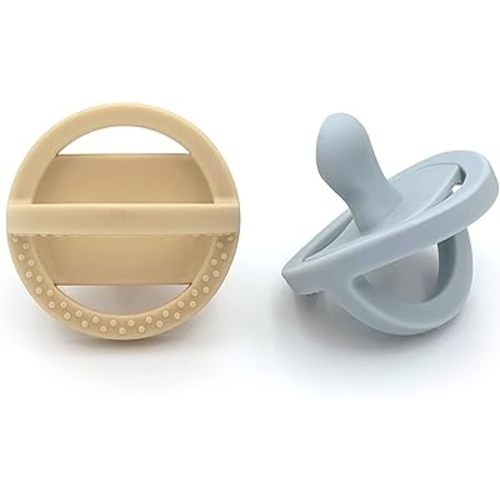 Doodle & Co. London Classic Pacifier For New Born Babies | BPA Free Angled Shape 100% Silicone For Infants With & Without Teeth | Helps Promote Healthy Oral Development | 0+ Months |Smash Cake/Cloud 9