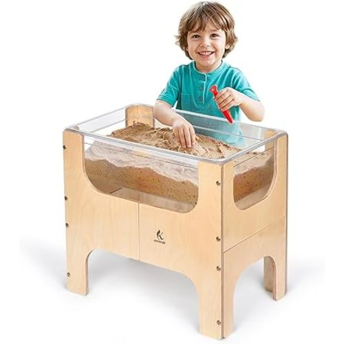 See-Through Small Water & Sand Sensory Table for Kids w/Transparent Tub for Tactile Play & Learning – Perfect for Home, Classroom & Daycare
