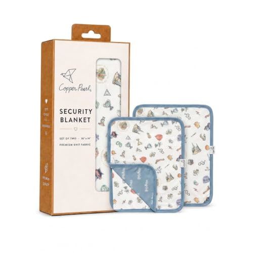 Copper Pearl Baby Security Blanket Set of 2 - Portable Size for Self-Soothing On-The-Go, Ideal Baby Blankets for Boys and Girls, Ultra-Soft, and Gift-Ready Loveys - Wizarding World™