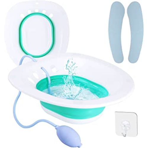 Sitz Bath for Toilet Seat- Soothes Hemorrhoids & Perineum, Suitable for Pregnant Women, Postpartum Care- Collapsible, Soaked Steam Relief of Vaginal/Anal Inflammation