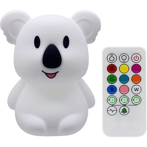 Night Light for Kids, Bedside Lamp for Children, Baby Nursery Lamp for Breastfeeding Safe, Break Resistant, Eye Caring, Adjustable Brightness & Color, Touch Control, Child Gift - Medium Koala