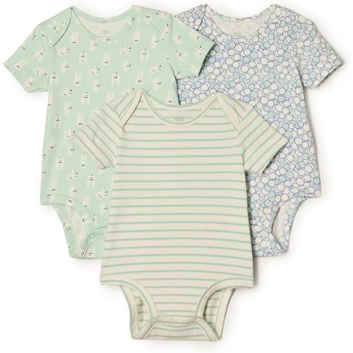 Amazon Essentials x Sofia Grainge Unisex Babies' Short Sleeve Crewneck Bodysuit, Pack of 3