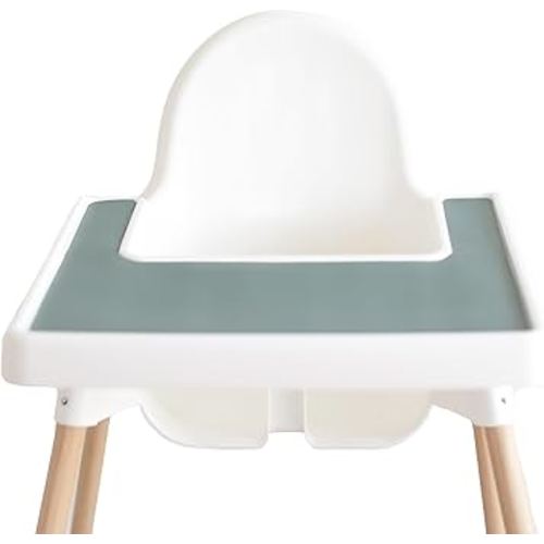 Yeah Baby Goods Placemats Compatible with IKEA Antilop High Chair (Faded Jade) - Slip-Resistant & Food-Grade Silicone High Chair Mat - Easy Clean High Chair Accessory