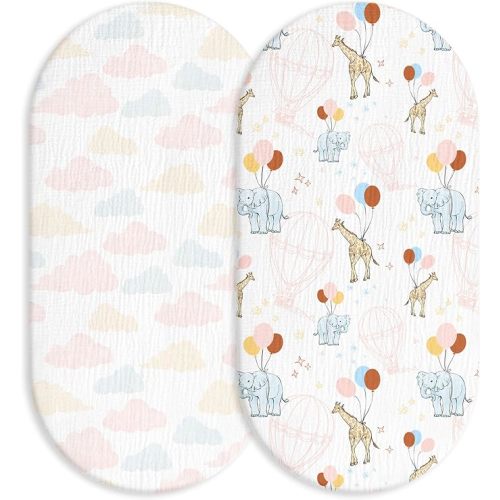 Muslin Bassinet Sheets 2 Pack, Universal Cotton Fitted Baby Mattress Sheet