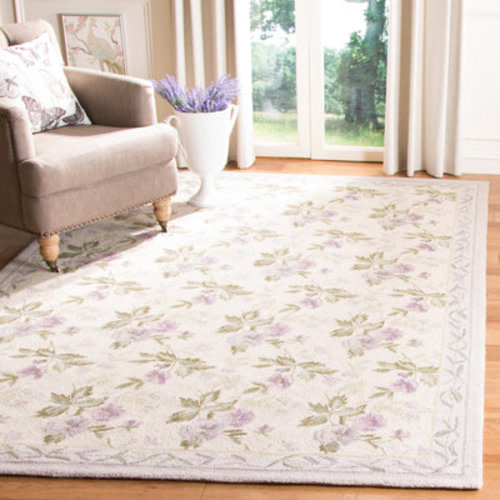 Lark Manor™ Hollander Floral Hand Hooked Wool Ivory Area Rug & Reviews | Wayfair