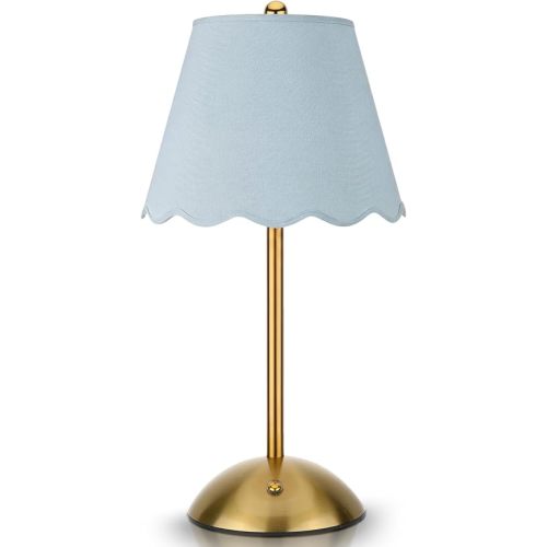 Blue Wedding Bow Cordless Table Lamps Rechargeable, LED Desk Lamp, 3 Colors Smooth Dimming, Portable Table Decor with Bows for Dining, Bridal Shower, Outdoor