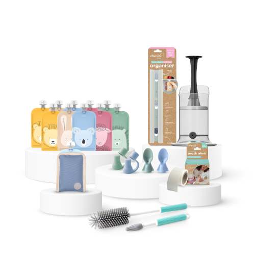 Reusable Baby Food / Yoghurt Pouches | Bundle Kit | Cerulean & Sage