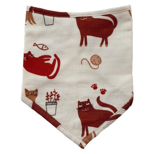 Muslin Bandana Bib, Cats