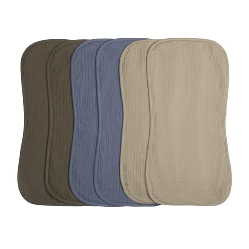 Burp Cloths, 6-Pack, 10x20 Inches, Soft Cotton for Babies | 6-Pack Burp Cloths, 10x20 Inches, 100% Cotton, Soft and Absorbent for Feeding, Burping, Spit-Up, and Everyday Cleanup.