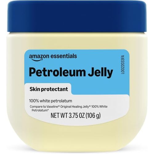 Amazon Essentials Petroleum Jelly White Petrolatum Skin Protectant, Unscented, 3.75 Ounce, 1-Pack (Previously Amazon Basics)