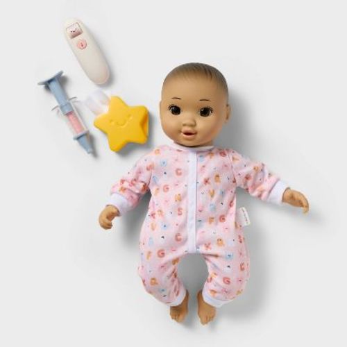 14" Take Care Baby Doll - Black Hair + Brown Eyes - Gigglescape™