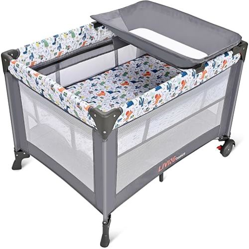 LIVINGbasics Portable Baby Playard with Changing Table