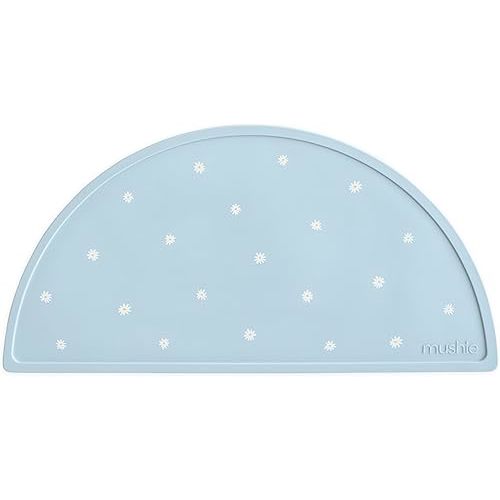 mushie Silicone Placemat for Kids | BPA-Free Non-Slip Design (White Daisy)