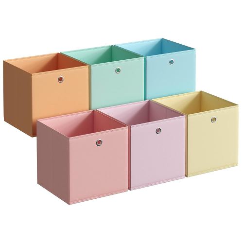 Amazon.com: SONGMICS Storage Cubes, Set of 6 Foldable Storage Boxes, 13 x 13 x 13 Inches, Closet Organizers for Shelf, Rainbow Storage Bins, Colorful Fabric Bins for Bedroom, Living Room URFB233X01 : Baby