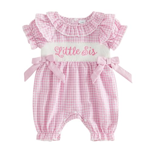 Socutebabe Baby Girl Summer Clothes Smocked Bubble Romper Ruffle Bodysuit Spaghetti Strap Shorts Jumpsuit Cute Outfit