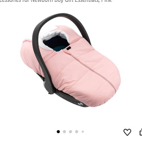 SERAPHY Car Seat Cover Baby Winter Carseat Cover for Babies, Universal Warm Infant Car Seat Canopy & Stroller Covers Accessories for Newborn Boy Girl Essentials, Pink