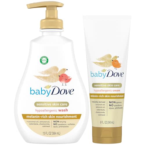 Dove Baby Body Wash & Lotion for Melanin-Rich Skin Care – Hypoallergenic, Suitable for Newborns
