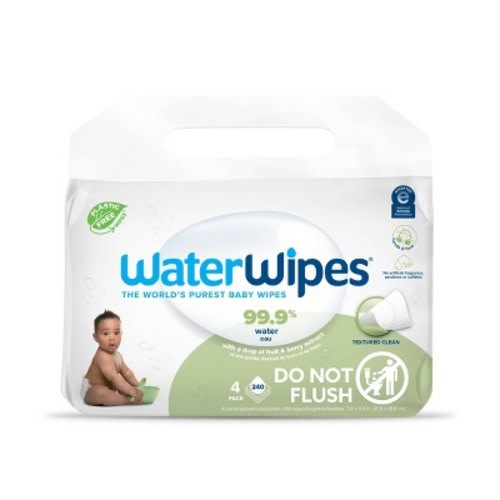 Waterwipes Plastic-free Textured Unscented 99.9% Water Based Baby Wipes - 240ct