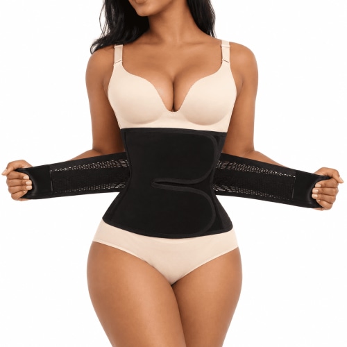 USTOP Postpartum Belly Band, Adjustable Abdominal Binder for Post-Pregnancy Recovery, Breathable Waist Trimmer and Pelvis Support Wrap for Back Relief.Suitable For Weight 88‑176 lbs