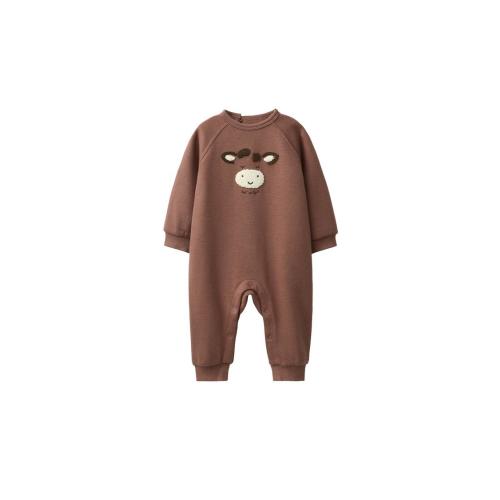 COW EMBROIDERED LONG JUMPSUIT - Brown | ZARA United States