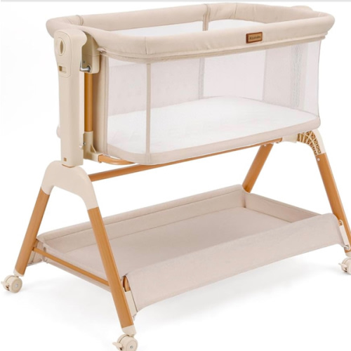 Ezebaby Baby Bassinet Bedside Sleeper: 3-in-1 Rocking Bassinet for Baby - Breathable Full-Mesh Crib with Mattress | 6 Height Adjustable | Portable Crib with Lockable Wheels for Newborns