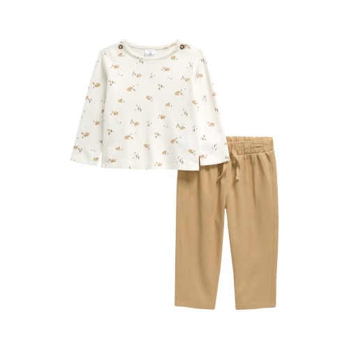 Nordstrom Bear Print Cotton Top & Drawstring Pants Set | Nordstromrack