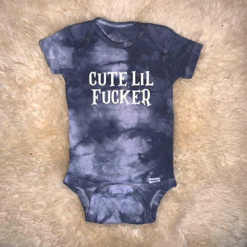 Cute Lil Fucker Onesies® by 101 Damnations Shop - Rude Funny Gothic Baby Bodysuit, Unisex Infant Newborn Toddler Shower Gift