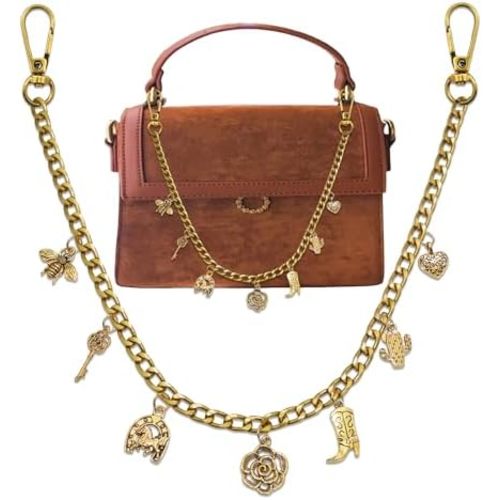 BELICEY Purse Charms Chain Starfish Heart Bag Chains for Handbags Cherry Flower Y2K Western Keychain Charm Bag Accessories