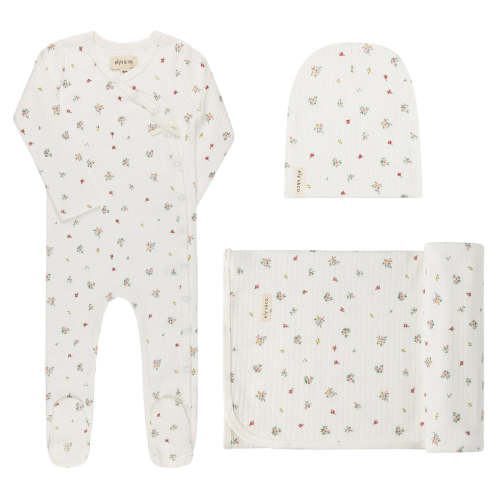 Baby Girl Layette Set – Ivory Floral – Printed Floral Star | Ely's & Co – Ely's & Co.