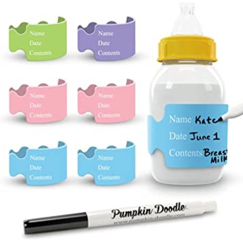 Pumpkin Doodle The Original Write and Reuse Baby Bottle Labels for Daycare