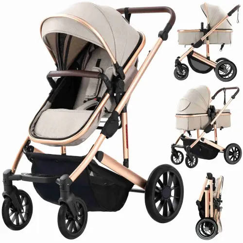 Baby Stroller 2-in-1 with Bassinet Mode Foldable Full-Size Baby Strollers for Family Outings, Reversible Stroller Seat, Baby Shower Gift - TikTok Shop