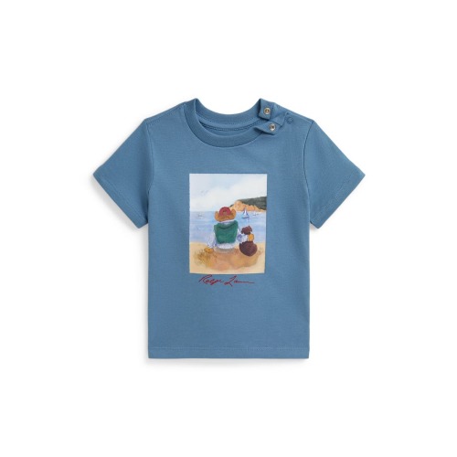 Beach Bear Cotton Graphic T-Shirt