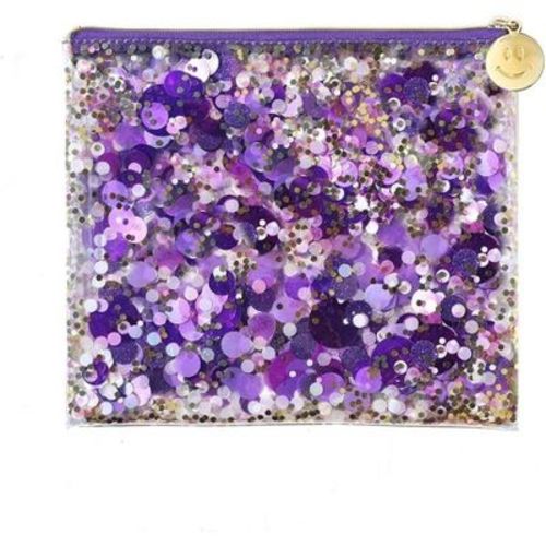 Packed Party Spirit Squad Confetti Everything Pouch, Makeup Bag, Travel Bag,Cosmetic Bag for Women (Purple Crush)