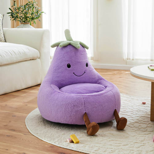 Eggzu Eggplant Bean Bag Chair – Soft ＆ Supportive