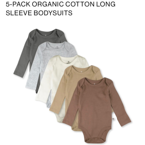5-Pack Organic Cotton Long Sleeve Bodysuits | Honest Baby Clothing