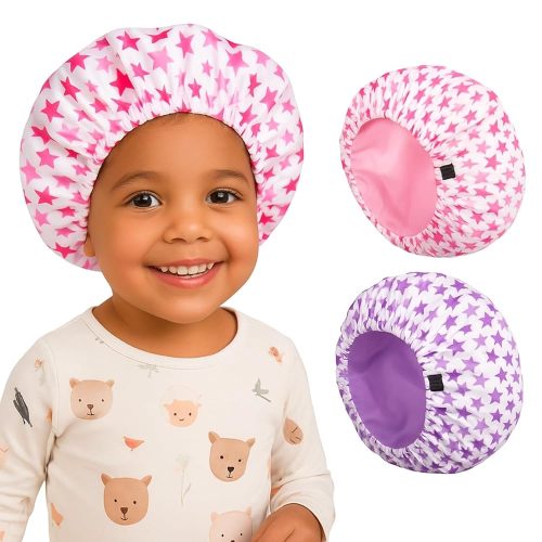 2PCS Baby Silk Satin Bonnet for Sleeping, Adjustable Infant Night Cap, Double Layer Toddler Bonnets for Infants