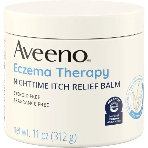 Aveeno Eczema Therapy Itch Relief Balm with Colloidal Oatmeal & Ceramide for Dry Itchy Skin, Non-Greasy, Steroid-, Fragrance- & Paraben-Free Moisturizing Skin Protectant Cream, 11 oz