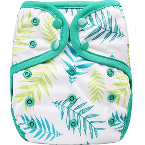 OsoCozy One Size Cloth Diaper Covers - Adjustable Snap Fit & Double Leg Gussets for Baby Boys & Girls from 8-35 Pounds. Use with Prefold, Flat or Fitted Cloth Diapers or Snap-in Inserts.
