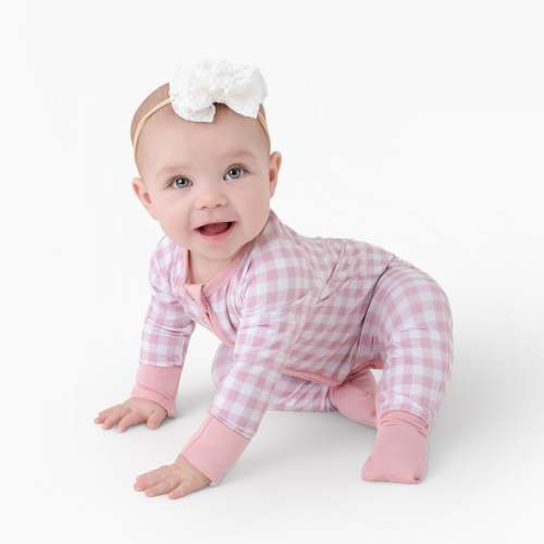 Petal Gingham Zip Romper