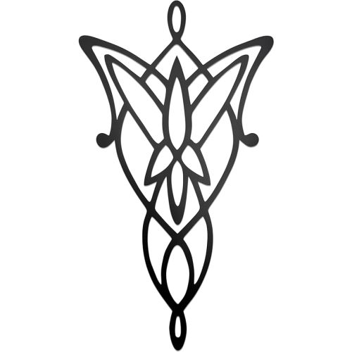 Xyverart Lord Elven-Inspired Metal Wall Decor with Evenstar Motif - The Rings Matte Black Wall Art Sculpture| Lord Gifts for Women & Fantasy Decoration for Home, Office, Bedroom, 15.7" x 8.8"